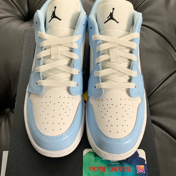 Jordan 1 Low 🧊 Ice Blue Black (GS) — 7Y - Picture 3 of 6
